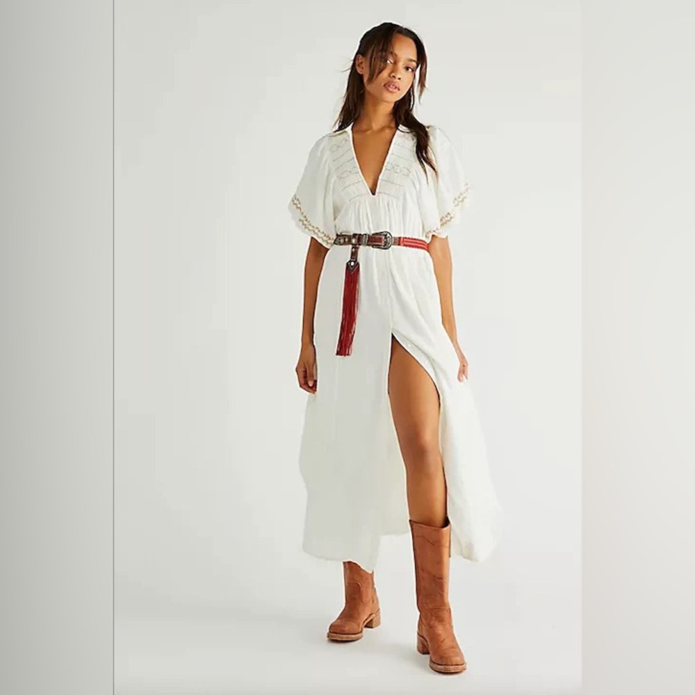 Free People Samantha Shirt Dress Ivory XS boho wedding dress